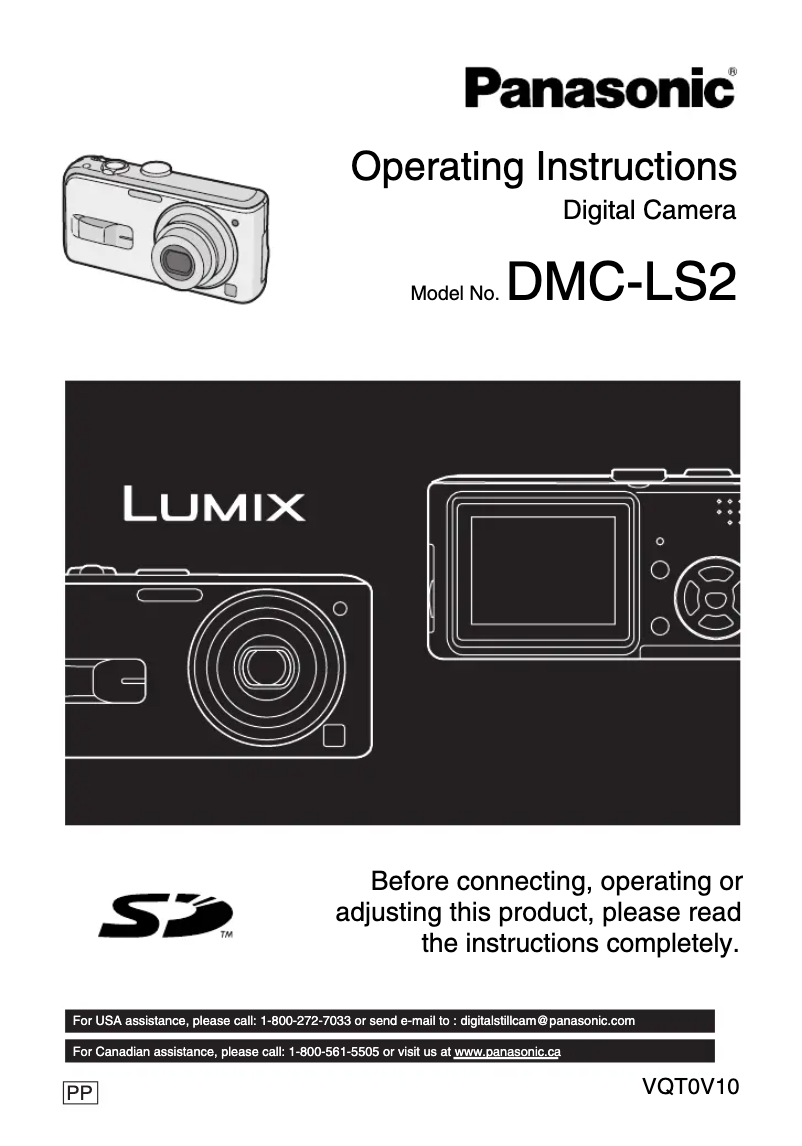 First page image of the manual for Lumix DMC-LS2