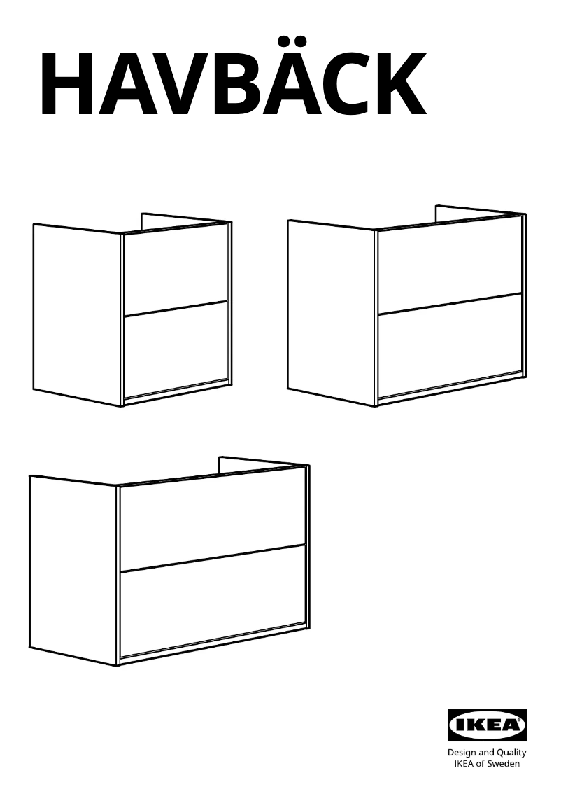 Image de la première page du manuel de l'appareil HAVBÄCK 005.352.19