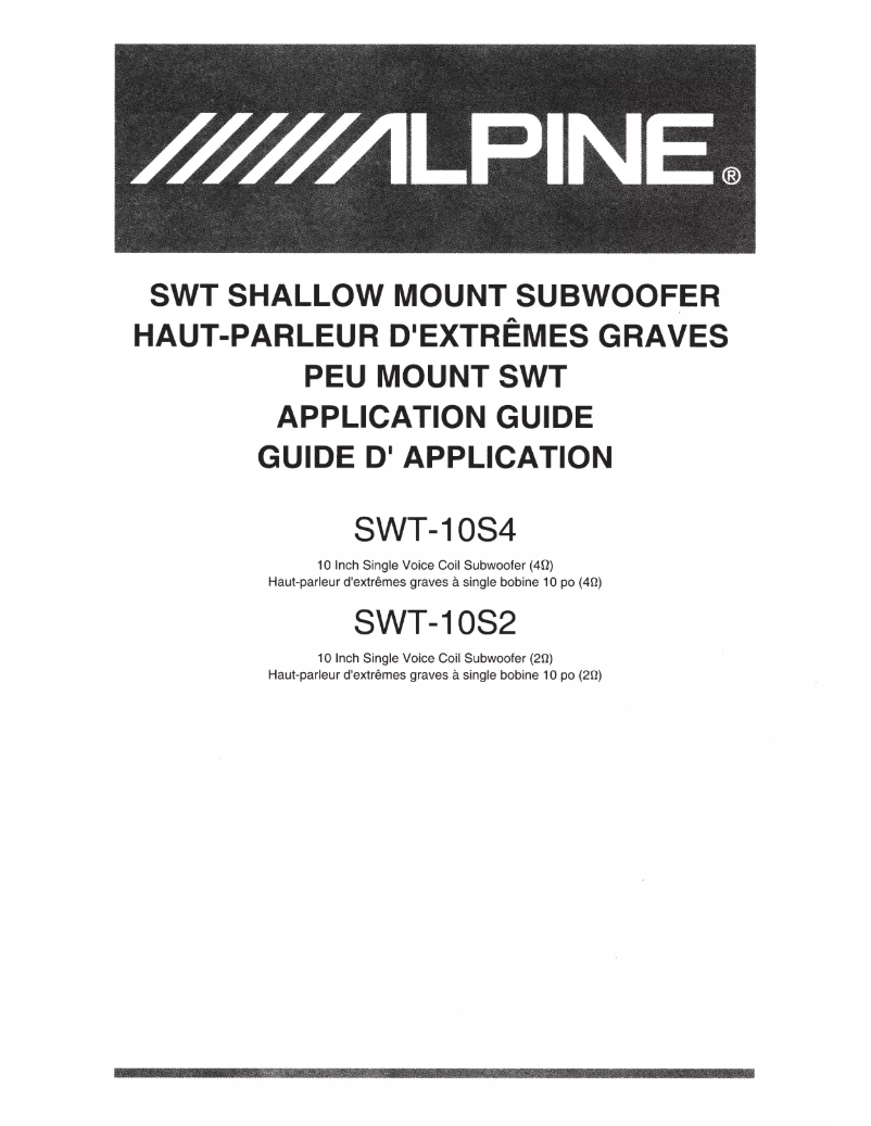 First page image of the manual for SWT-10S2