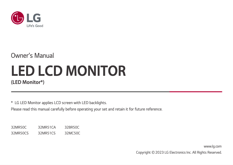 Page 1 of the manual User Manual LG 32MR51CA
