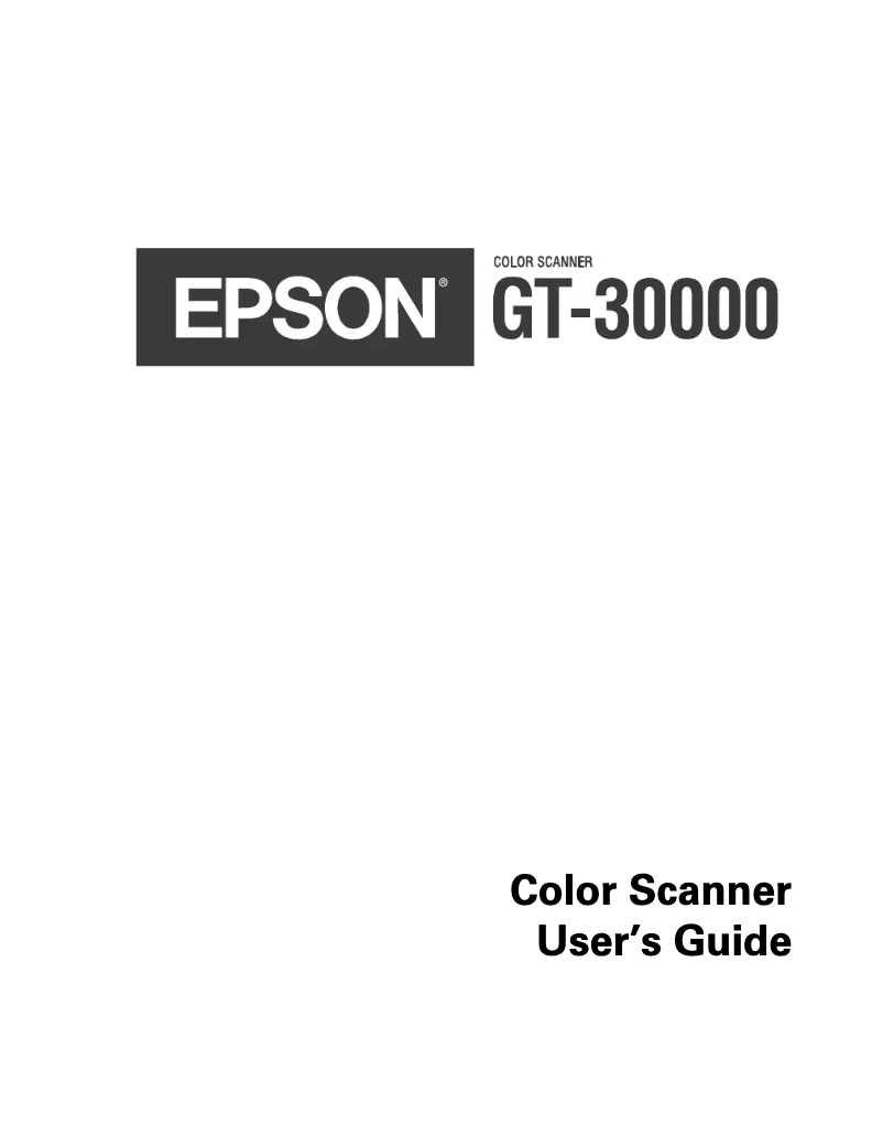 First page image of the manual for GT-30000