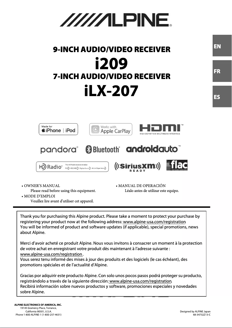 First page image of the manual for i209
