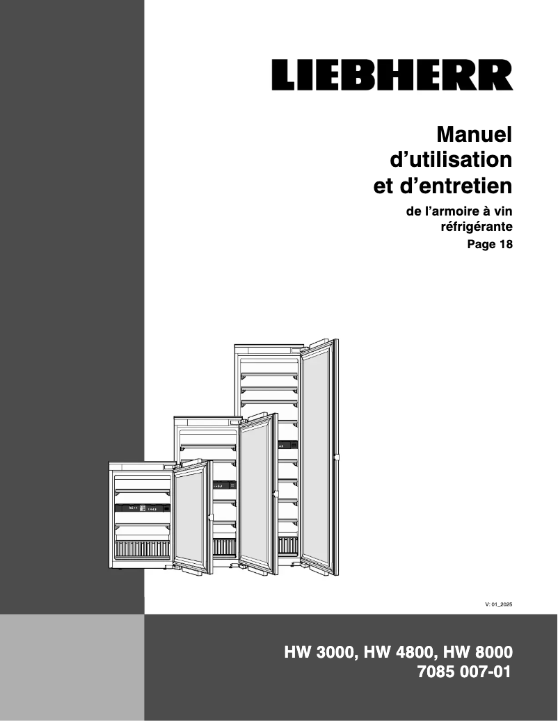Page 1 of the manual User Manual Liebherr HW 3000