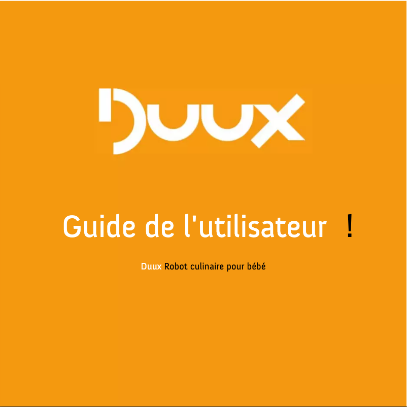 Page 1 of the manual User Manual Duux Baby Food Center