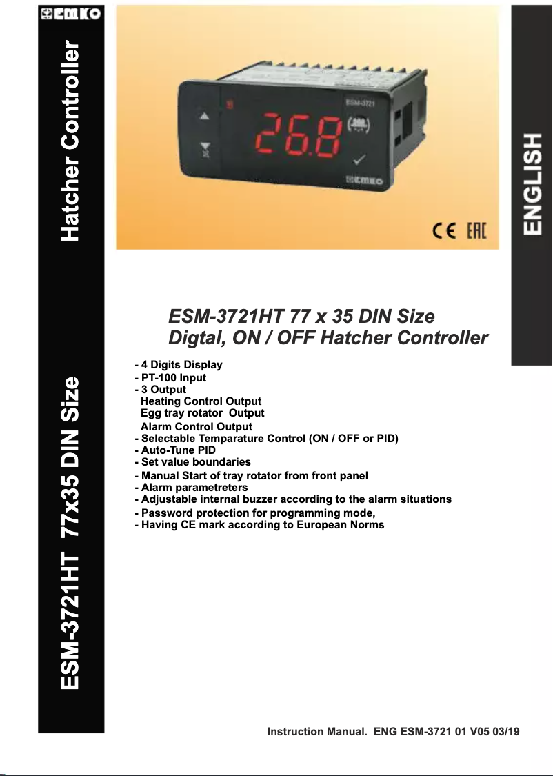First page image of the manual for ESM-3721