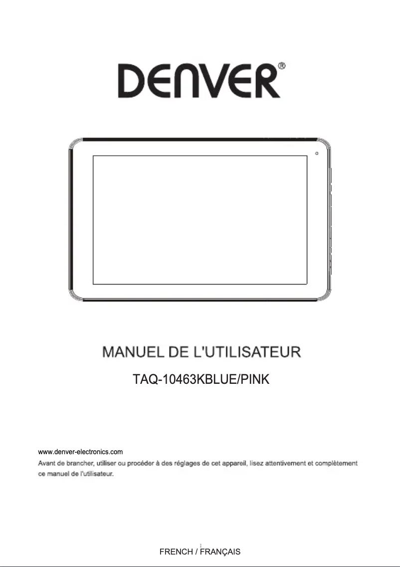 Page 1 of the manual User Manual Denver TAQ-10463