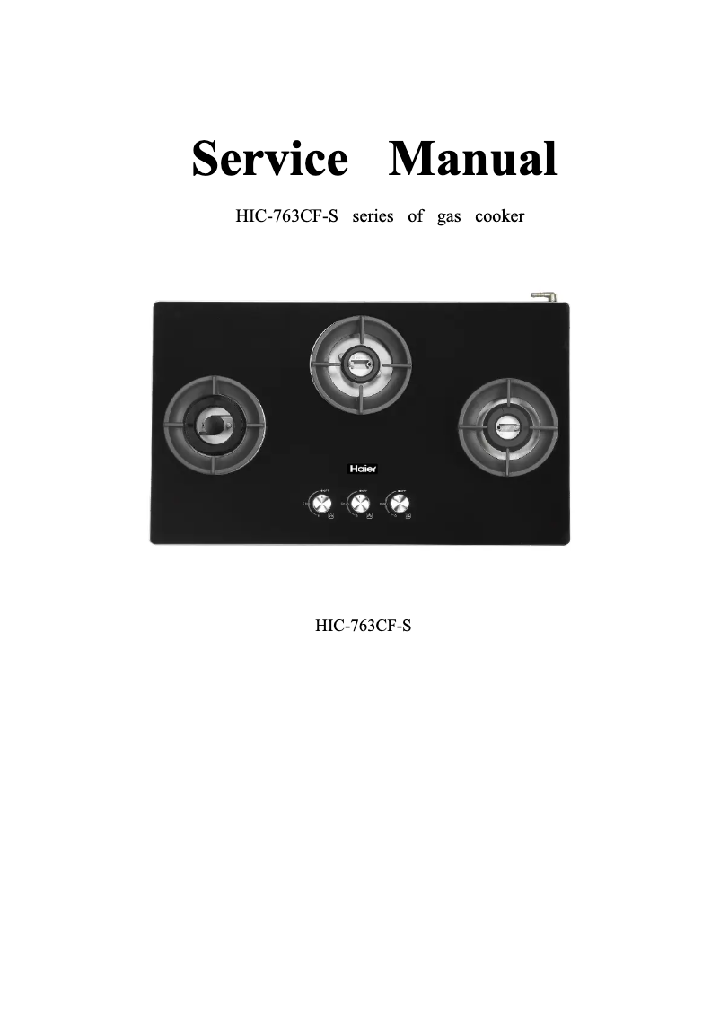 Page 1 of the manual User Manual Haier HIC-763CF-S
