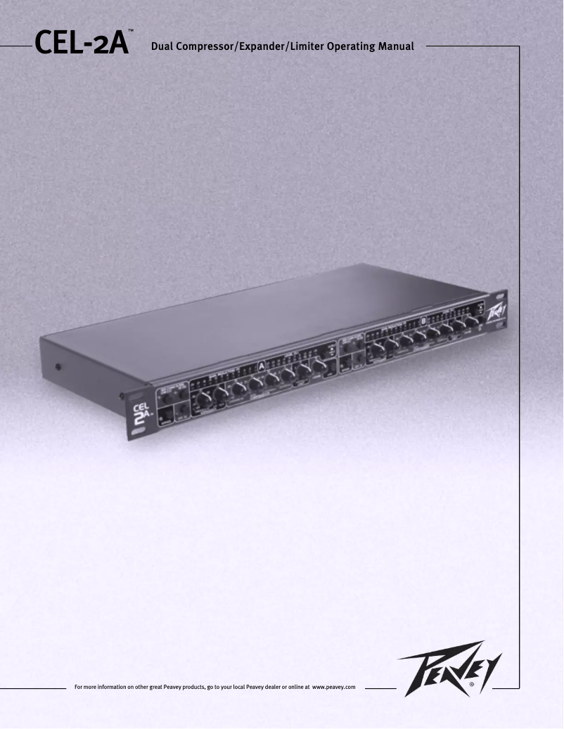 Page 1 of the manual User Manual Peavey CEL-2A