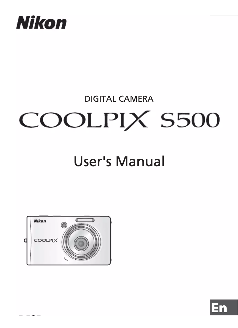 Page 1 of the manual User Manual Nikon Coolpix S500