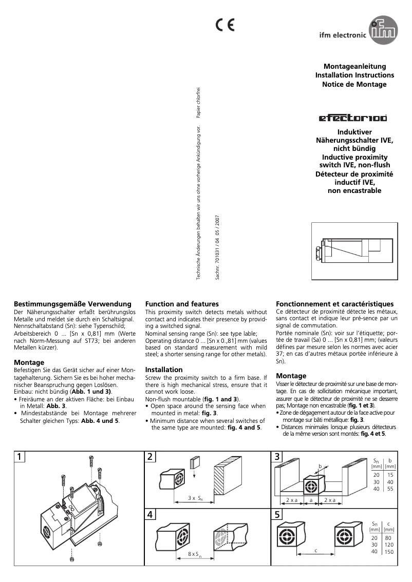 Page 1 of the manual User Manual IFM IV5011