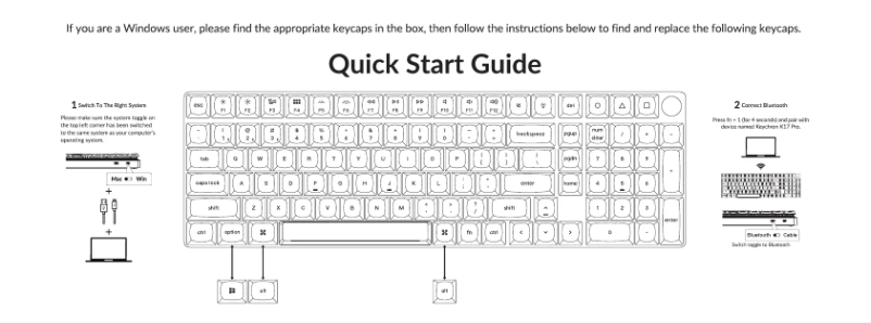 Page 1 of the manual Quick Start Guide Keychron K17 Pro