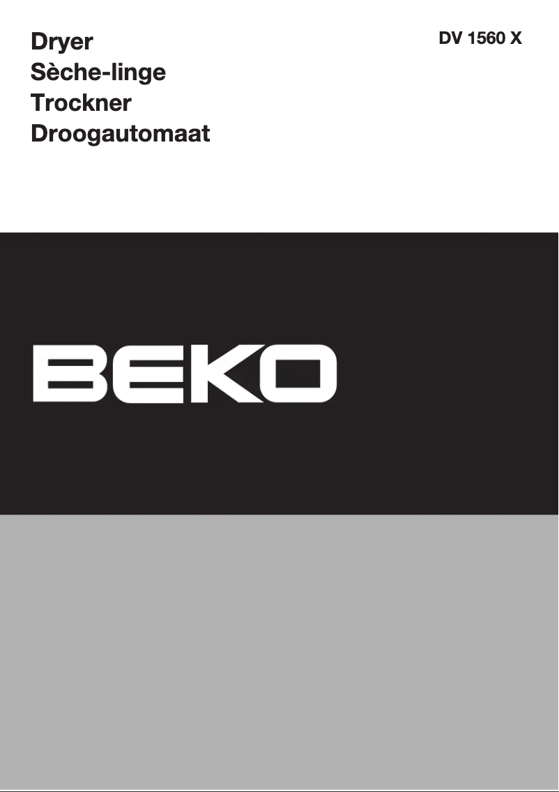 Page 1 of the manual User Manual Beko DV 1560 X