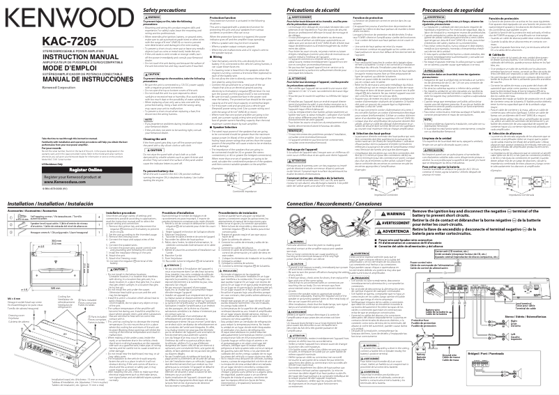 Page 1 of the manual User Manual Kenwood KAC-7205