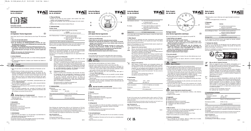 Page 1 de la notice Manuel utilisateur TFA 60.3048.02