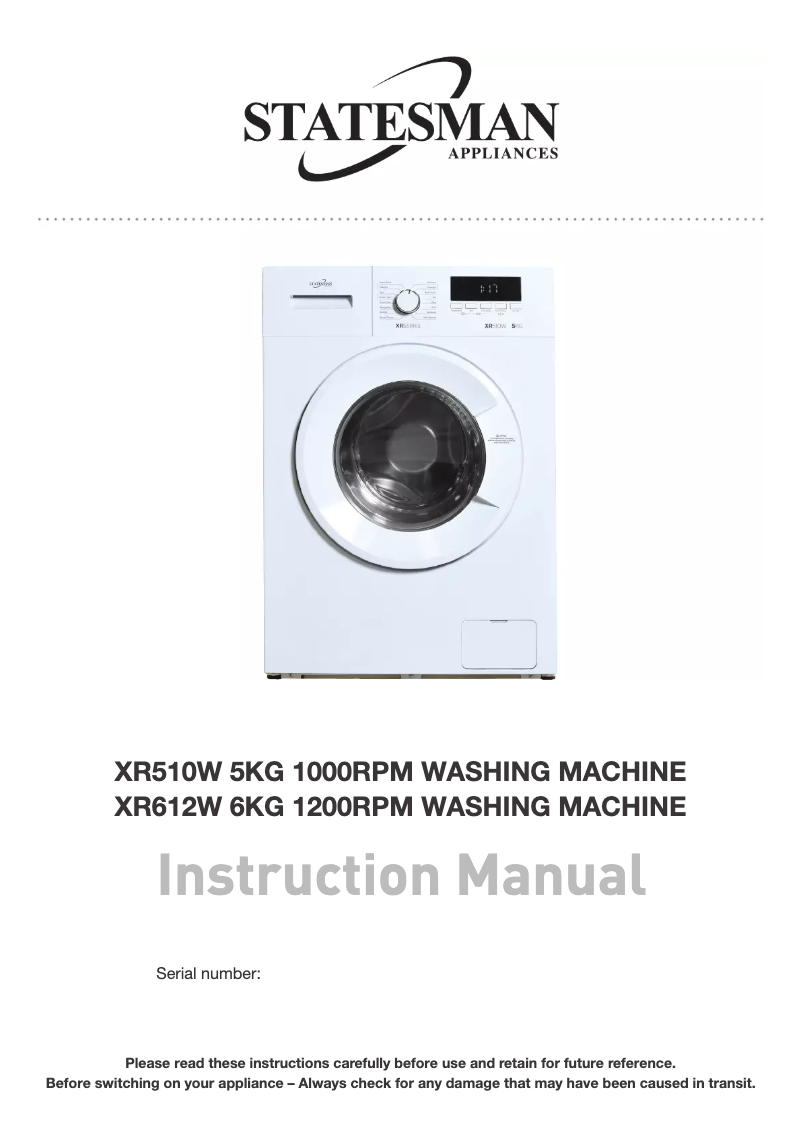 First page image of the manual for XR612W