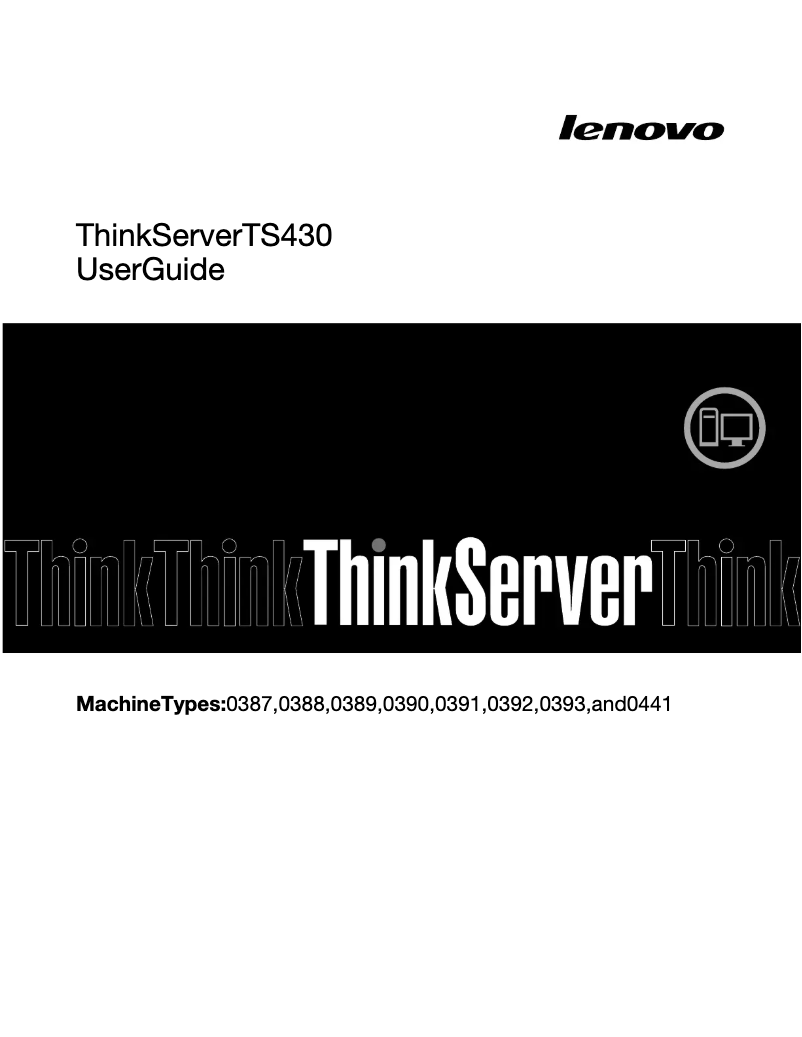Page 1 of the manual User Manual Lenovo ThinkServer TS430