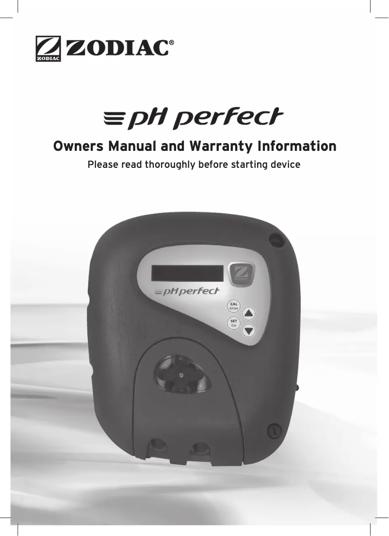 First page image of the manual for pH Perfect