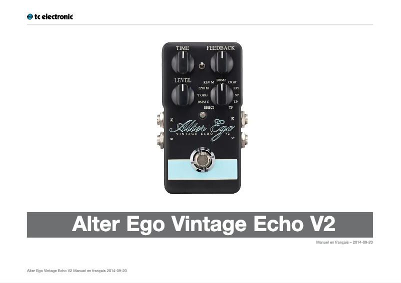 First page image of the manual for Alter Ego Vintage Echo V2