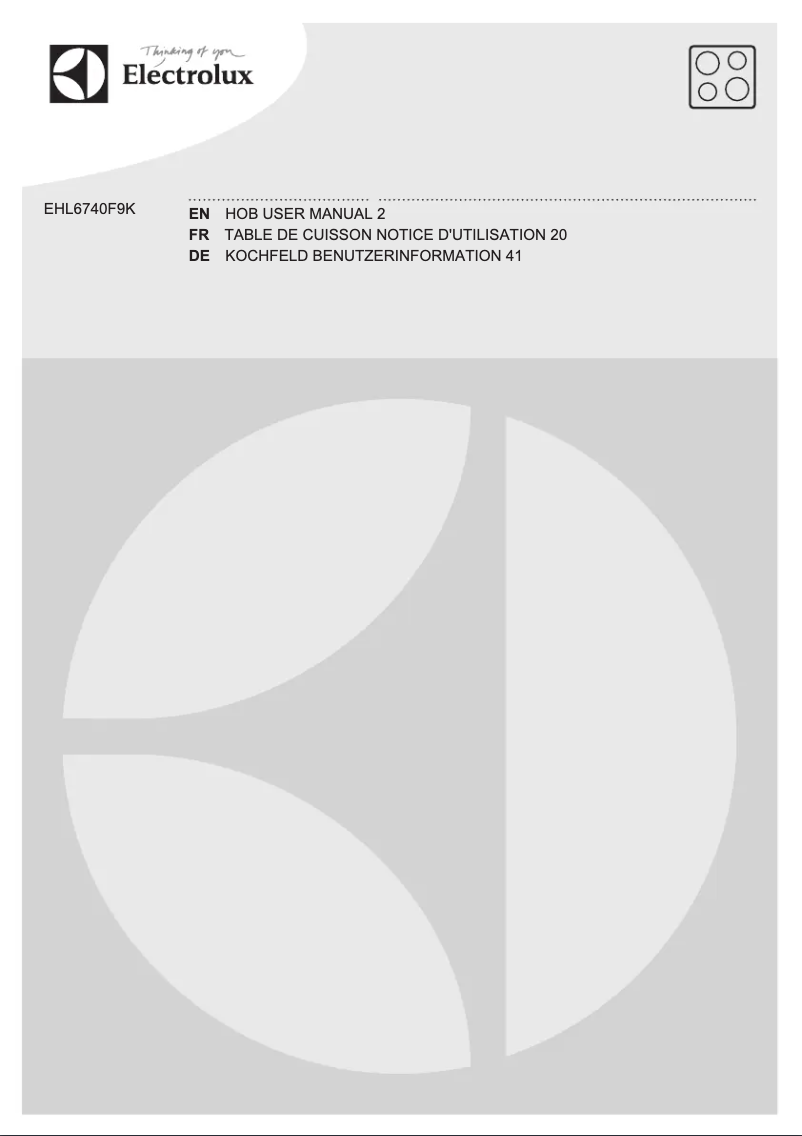 First page image of the manual for EHL6740F9K