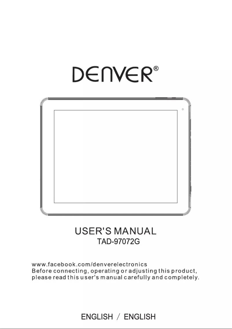 Page 1 of the manual User Manual Denver TAD-97072G
