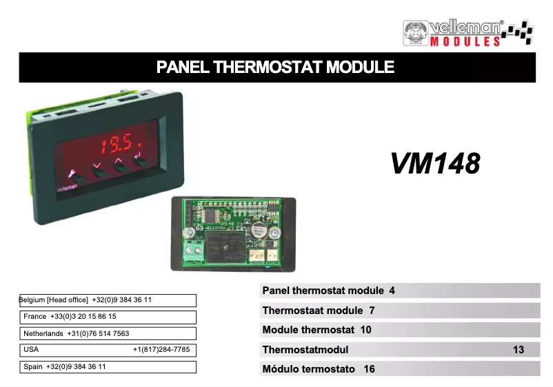 First page image of the manual for VM148