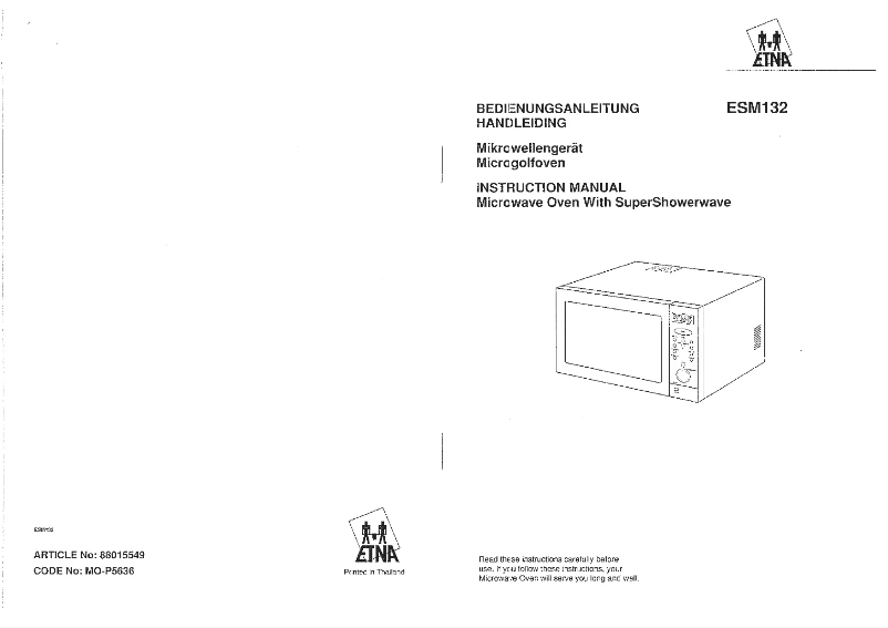 Page 1 of the manual User Manual Etna ESM132