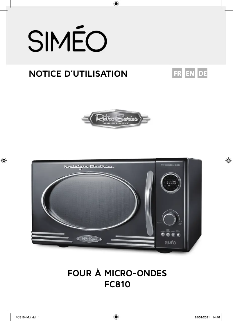 Page 1 of the manual User Manual Siméo FC810