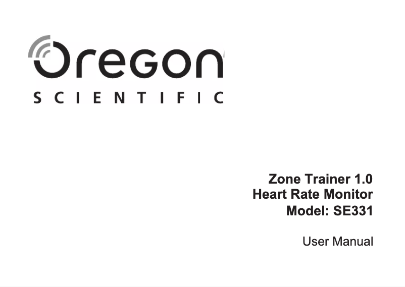 Page 1 of the manual User Manual Oregon Scientific SE331
