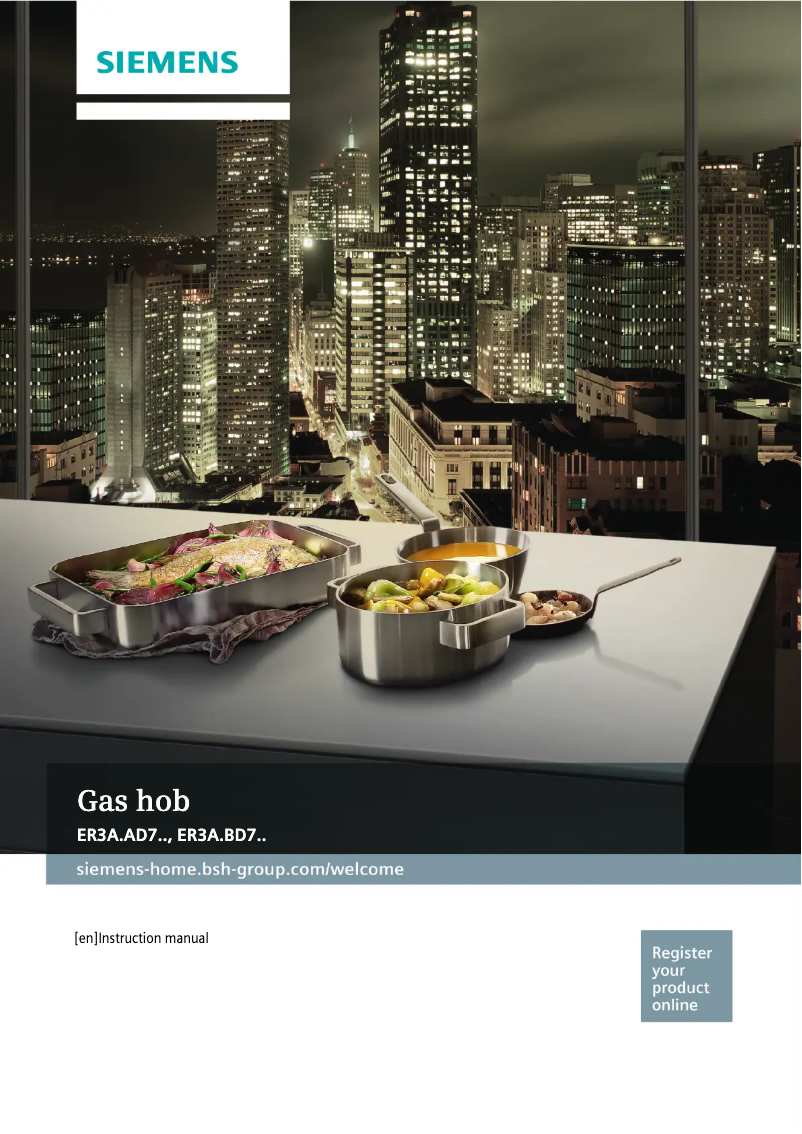 First page image of the manual for ER3A6BD70L