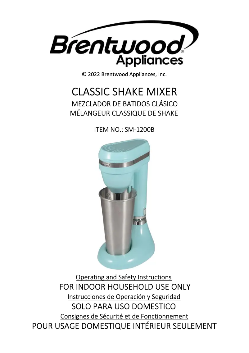 First page image of the manual for SM-1200B