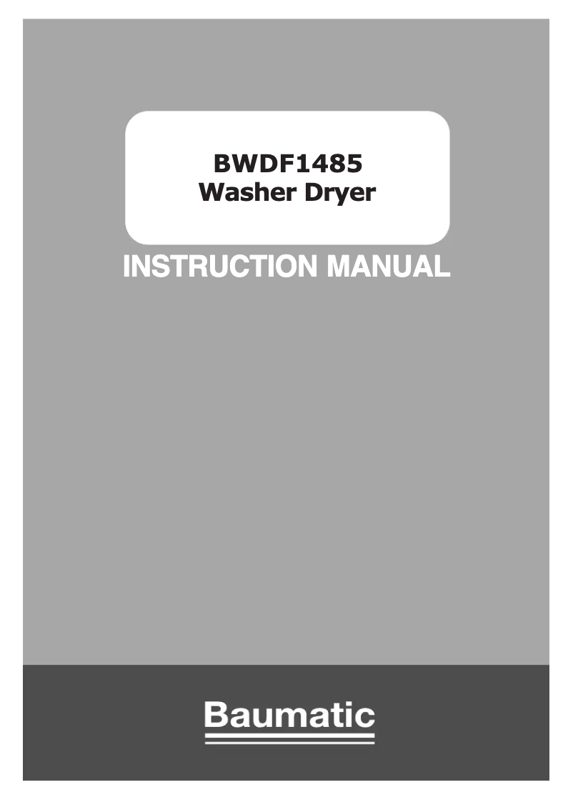 First page image of the manual for BWDF1485
