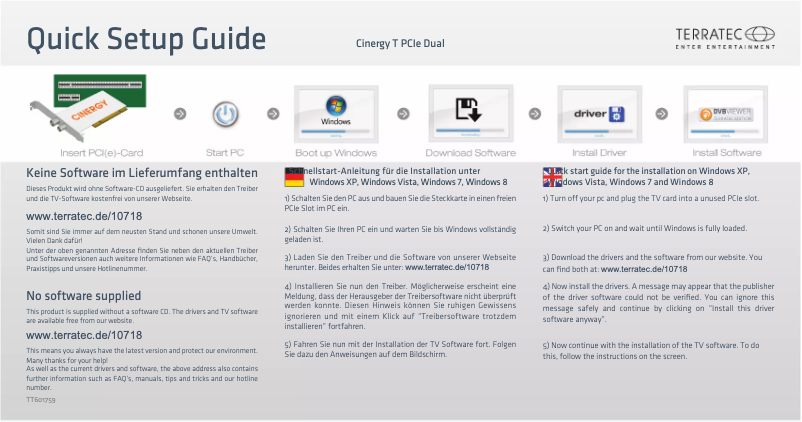 First page image of the manual for Cinergy T PCIe Dual