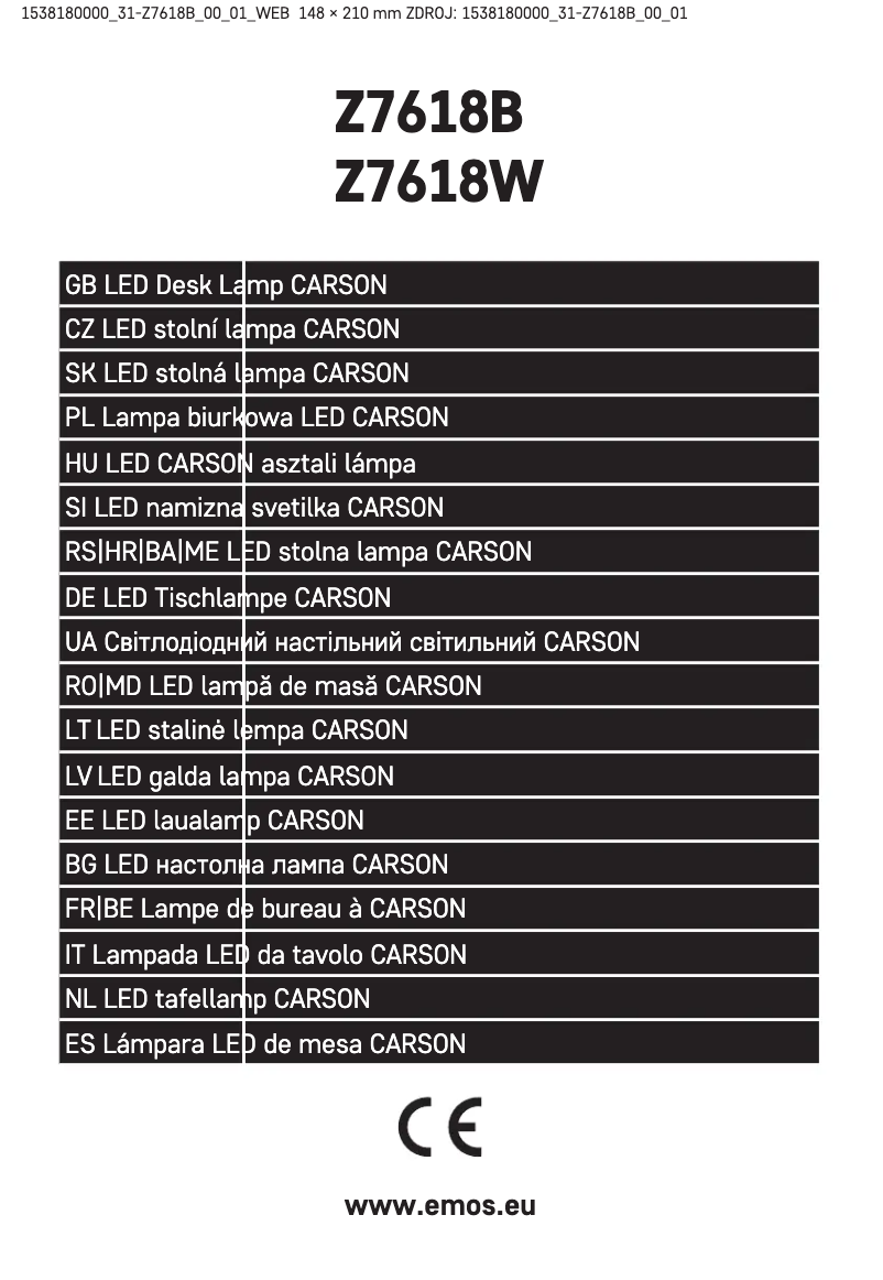 First page image of the manual for Z7618B