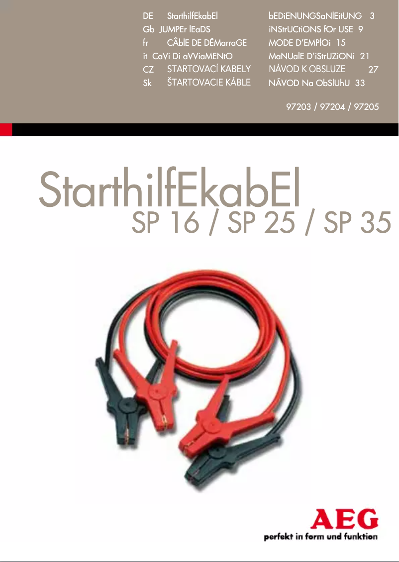 First page image of the manual for SP 35