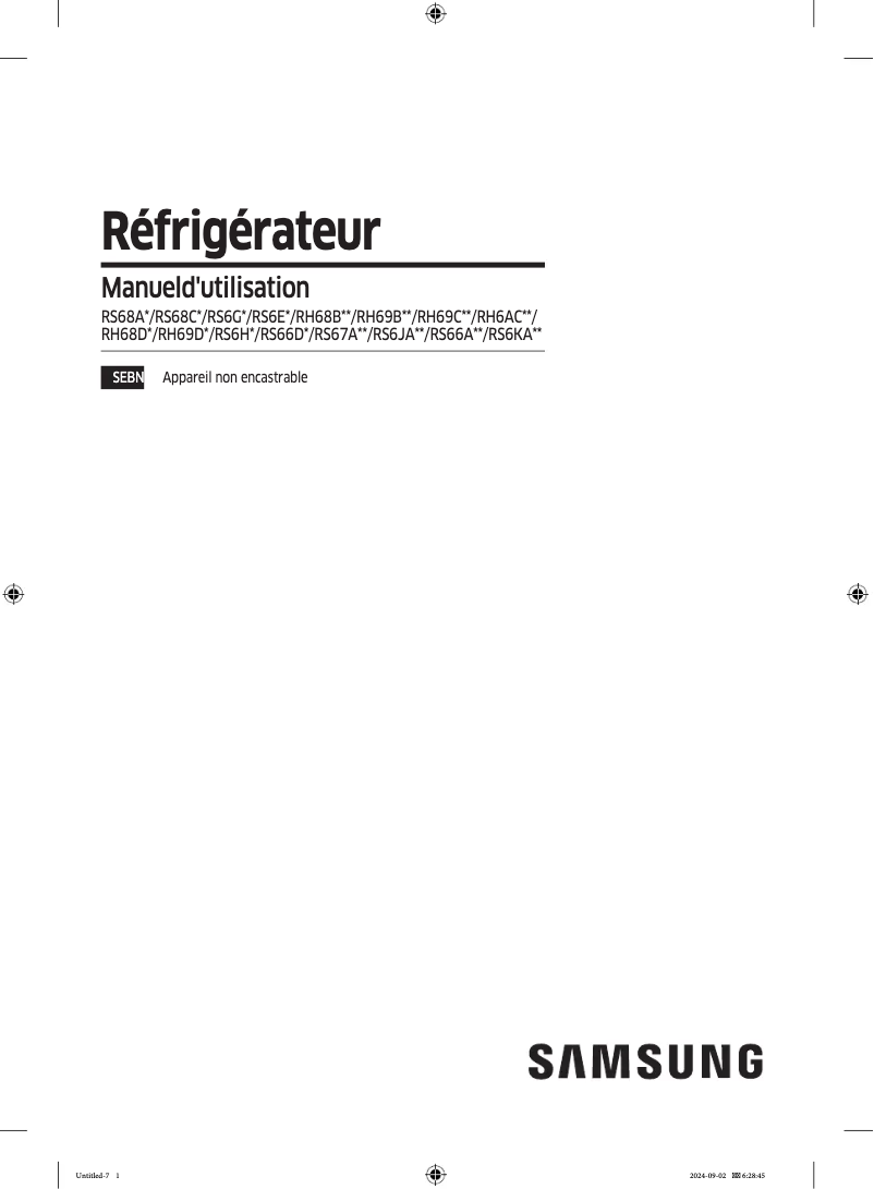 First page image of the manual for RS68A8842SL