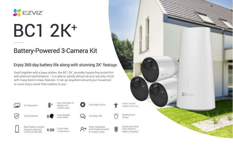 Page 1 de la notice Fiche technique EZVIZ BC1-B3