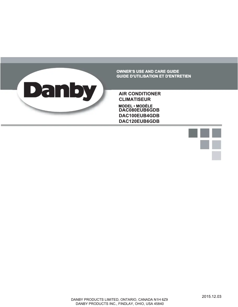 Page 1 of the manual User Manual Danby DAC100EUB4GDB