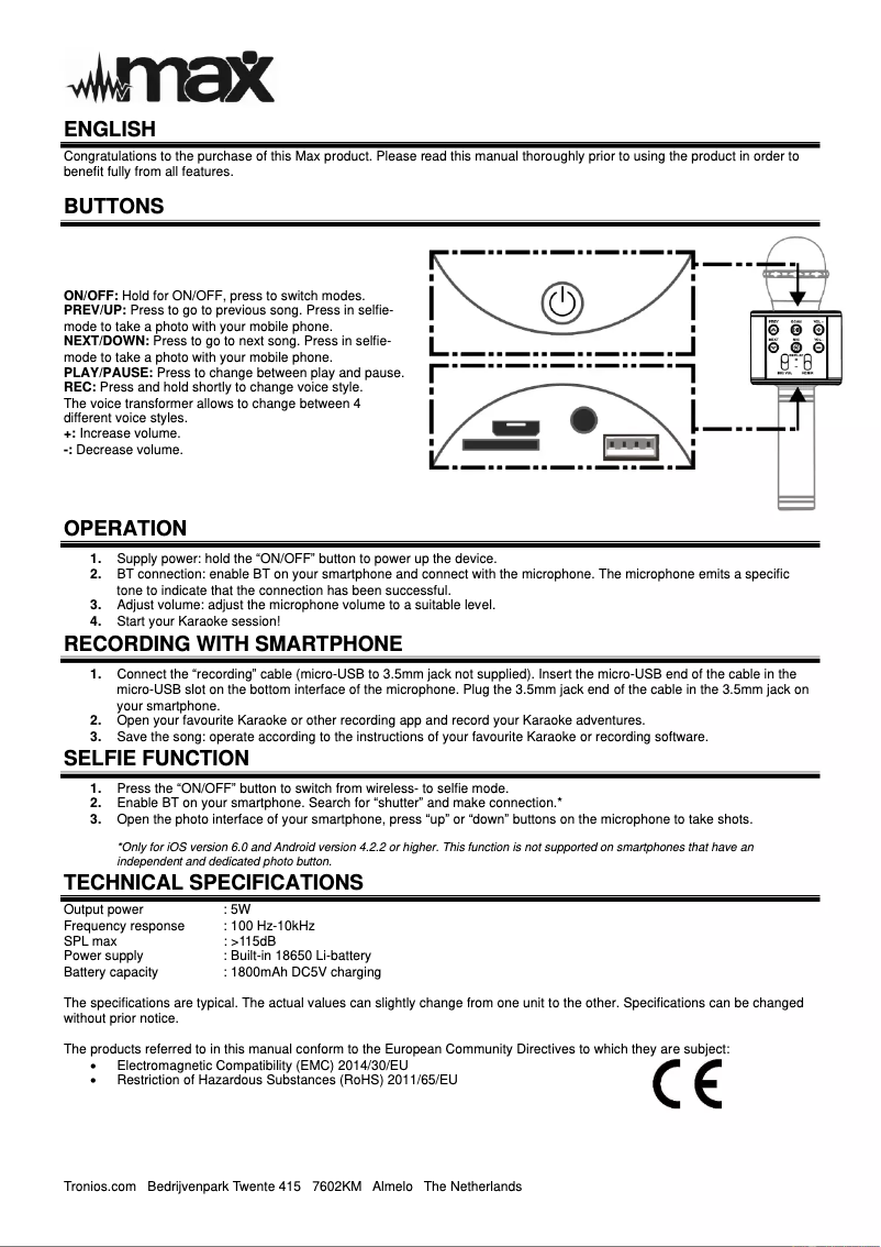 Image de la première page du manuel de l'appareil KM01P