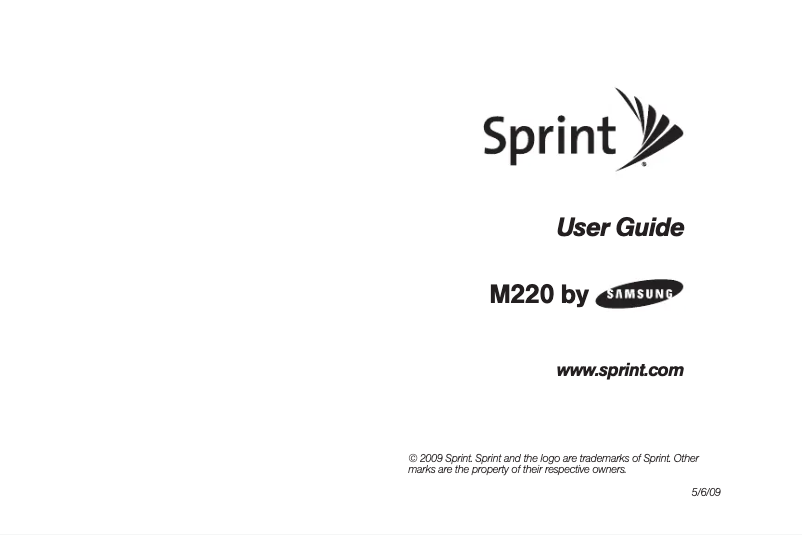 First page image of the manual for SPH-M220