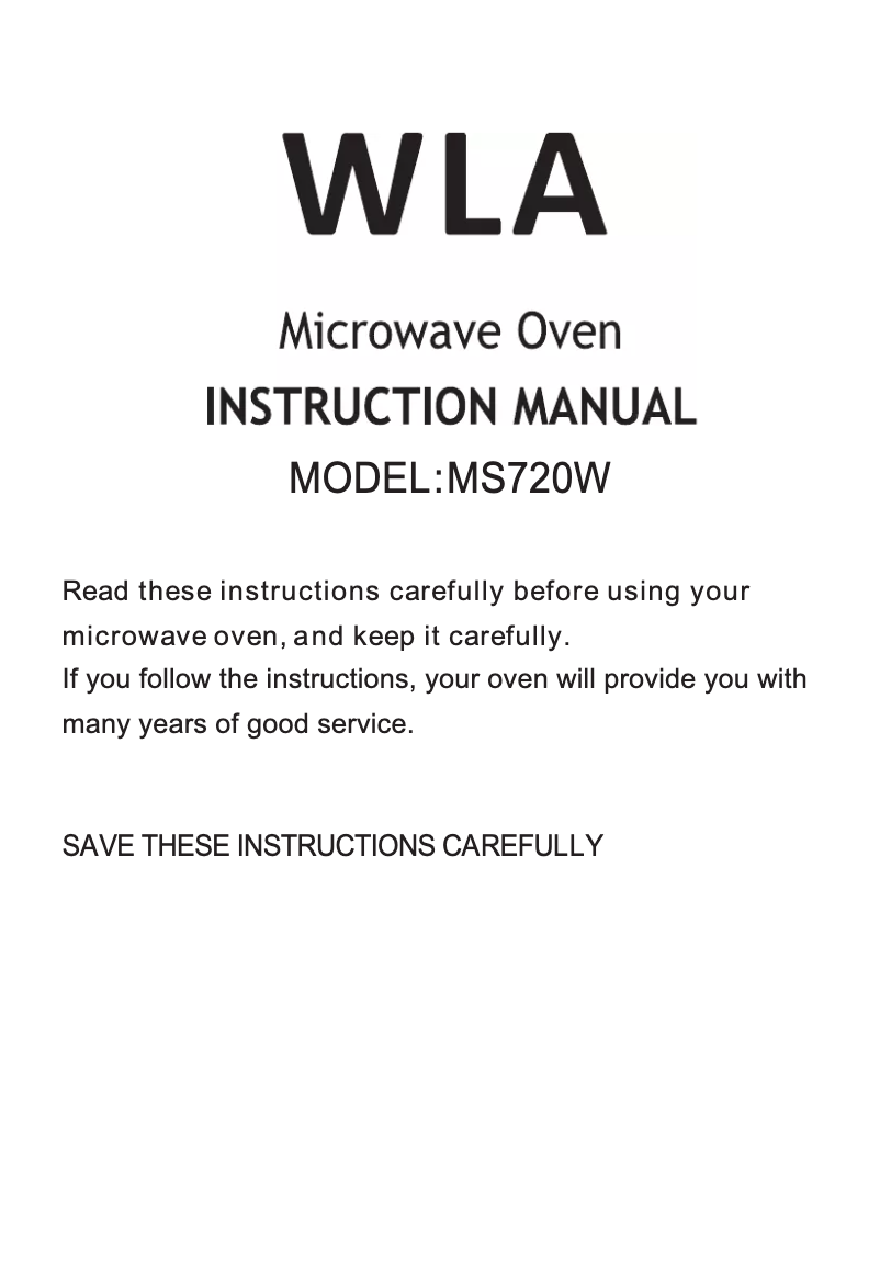 Page 1 of the manual User Manual WLA MS720W
