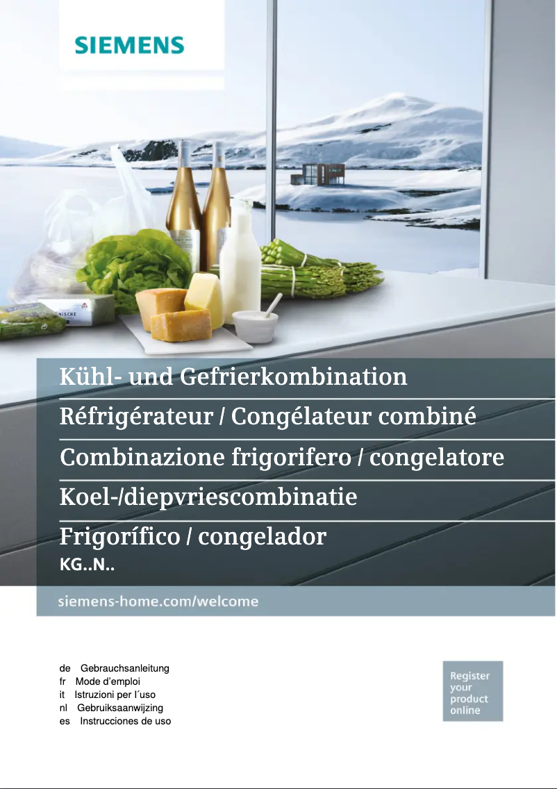 Page 1 of the manual User Manual Siemens iQ300 KG39NXI4B