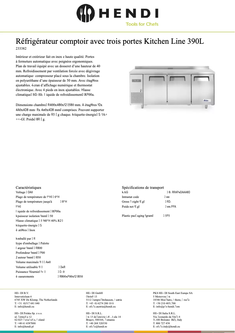 Page 1 of the manual Technical Sheet Arktic 233382