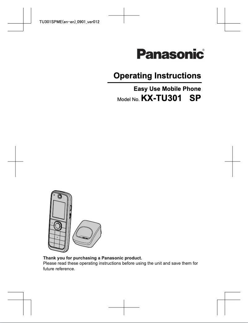 Page 1 of the manual User Manual Panasonic KX-TU301SPME
