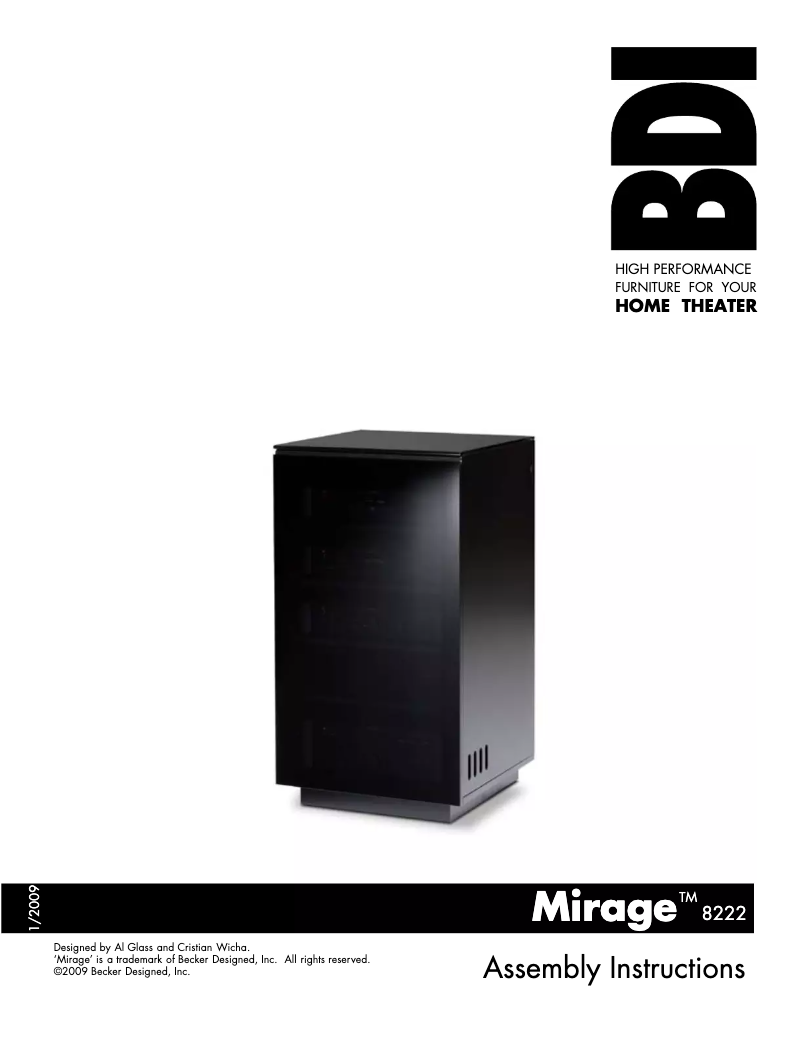 First page image of the manual for Mirage 8222