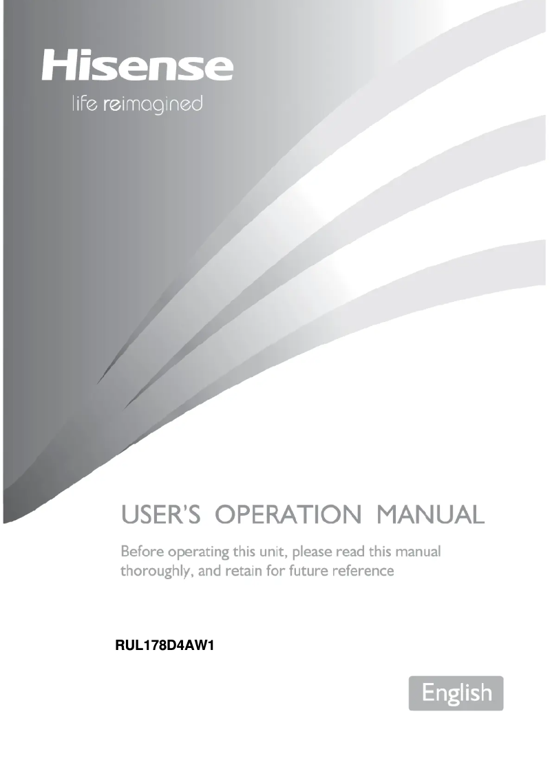 First page image of the manual for RUL178D4AW1