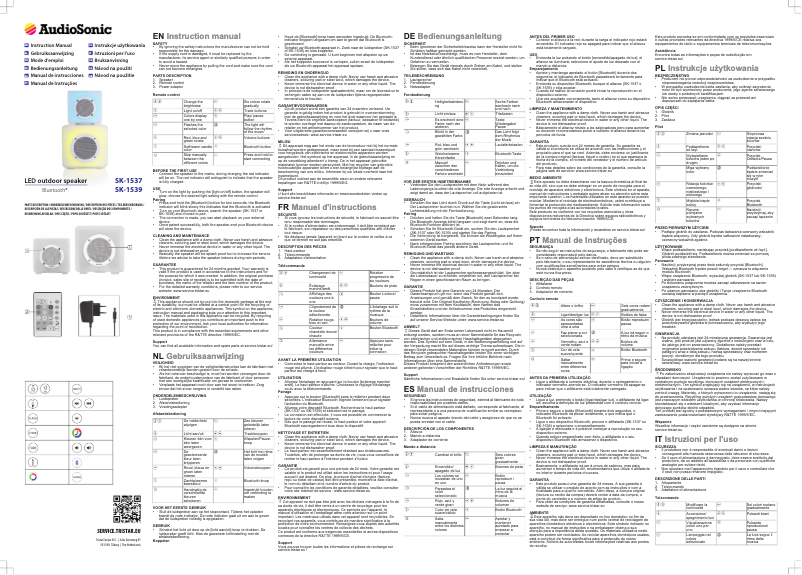 Image de la première page du manuel de l'appareil SK-1537