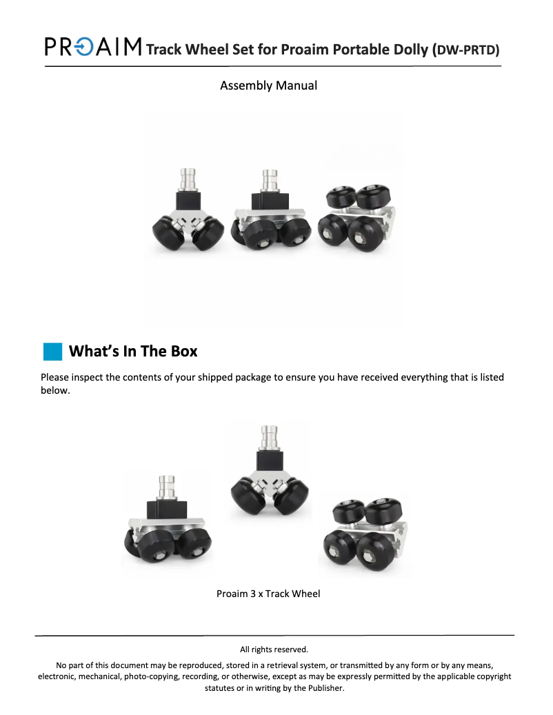 First page image of the manual for DW-PRTD