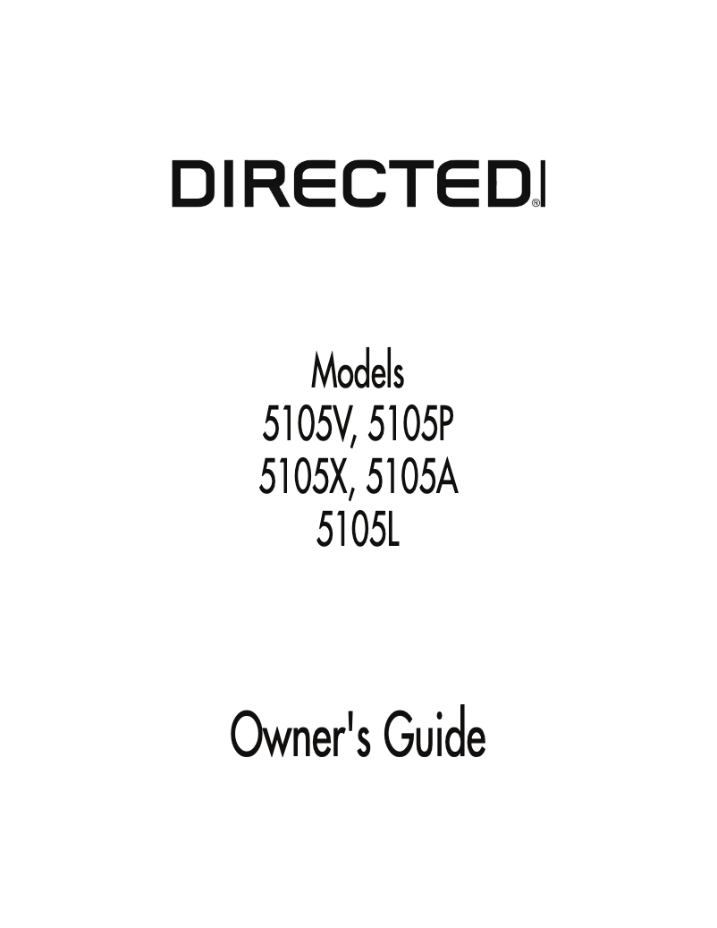 Page 1 of the manual User Manual Viper Model 5105V