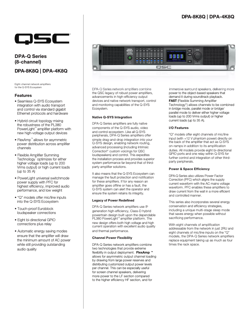 First page image of the manual for DPA-8K8Qn