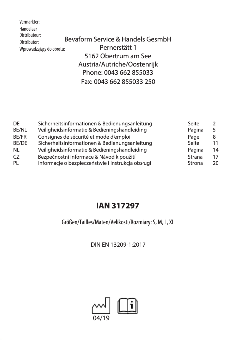 Image de la première page du manuel de l'appareil IAN 317297